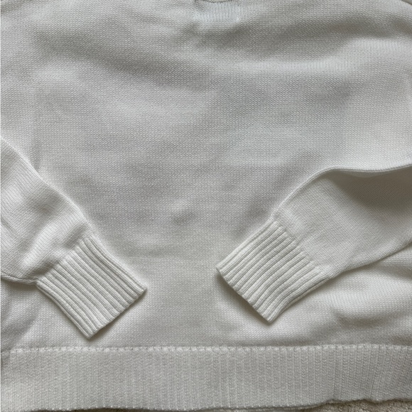 Old Navy Crewneck American Flag Sweater in Magnolia White 100% Cotton - Picture 5 of 7